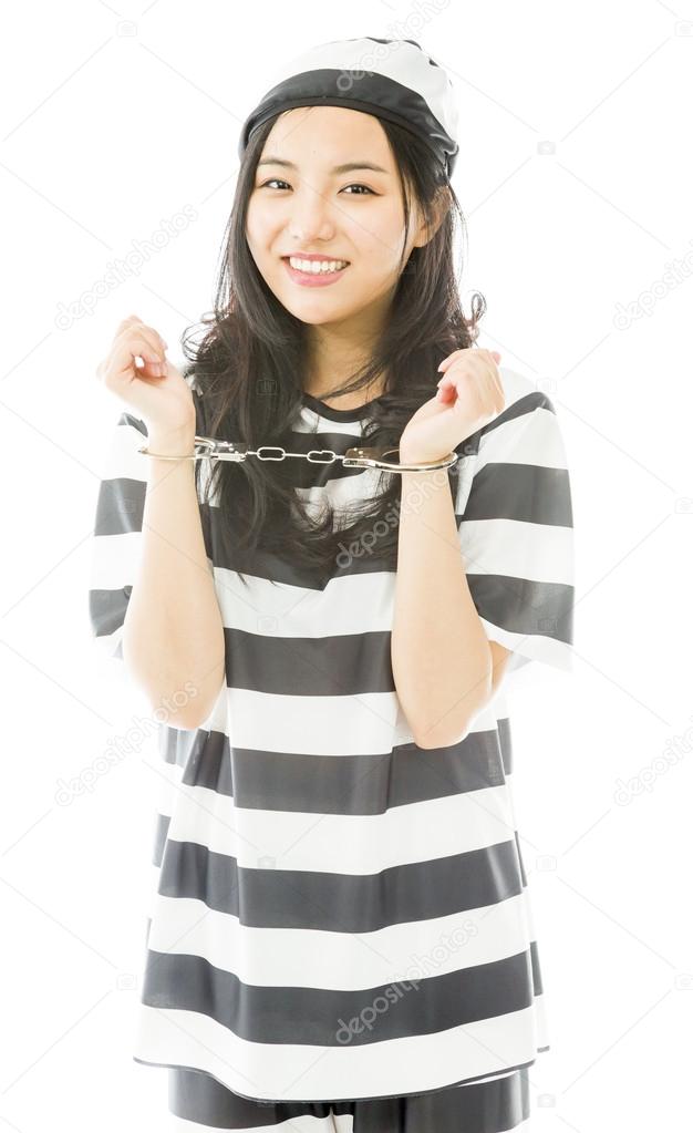 Handcuffed woman