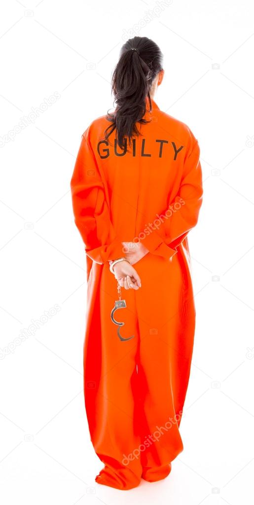 Woman in prison uniform