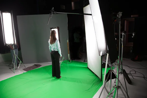 Model in a film studio — Stock Photo, Image