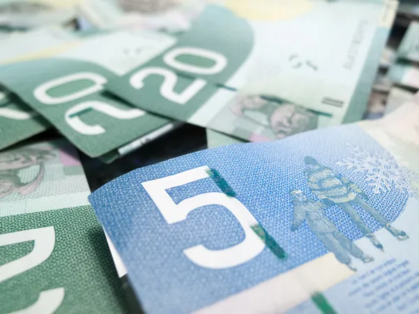 캐나다 돈을 풀 프레임 — 스톡 사진