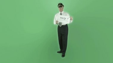 Yardım işareti holding uçak pilotu