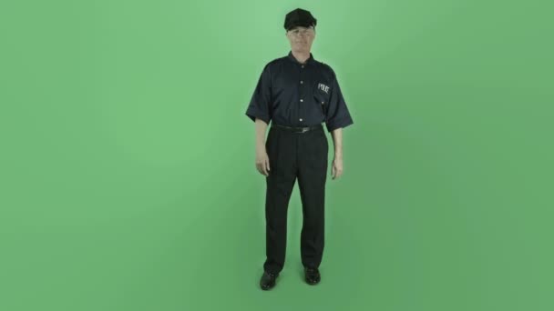 Confident vintage policeman — Stock Video