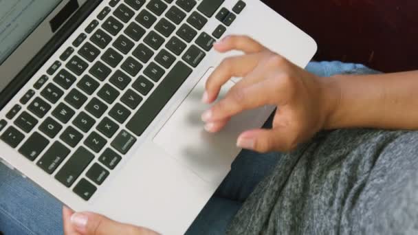 Woman using laptop computer — Stock Video