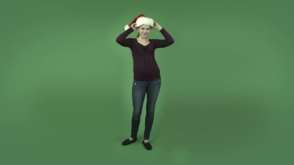 Caucasienne fille dans chapeau de Noël 
