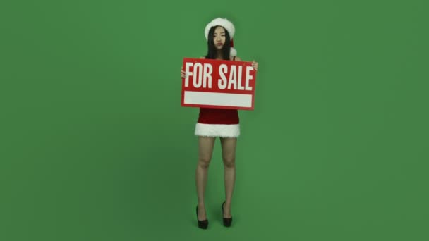 Дівчина сексуальна Санта Клаус — стокове відео
