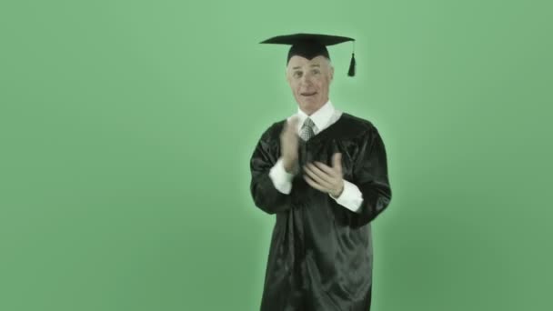 Heureux diplômé homme danse — Video