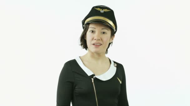 Air hostess — Stockvideo