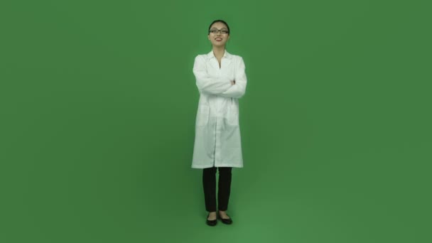 Confident girl scientist — Stock Video
