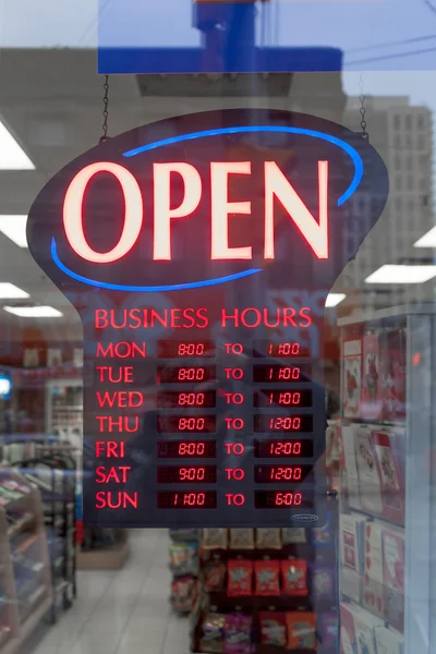 Teken in een winkel openen — Stockfoto