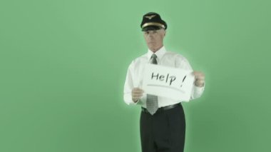 Yardım işareti holding uçak pilotu