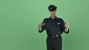 Vintage polis yukarı işareti ile