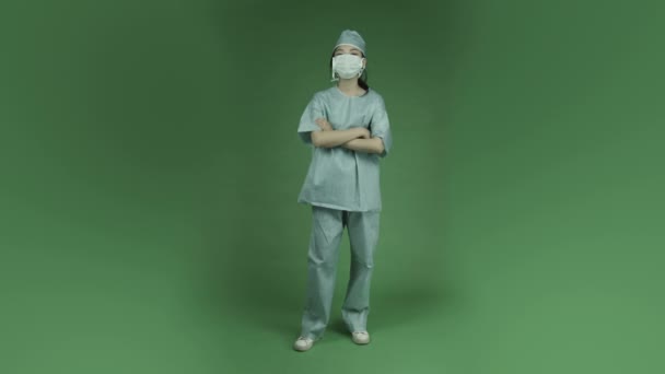 Asian doctor with mask — Stock Video