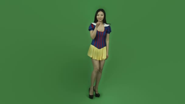 Asian snow white with a secret — Stock Video