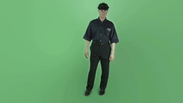 Vintage policeman is upset — Stock Video