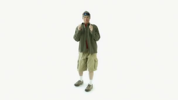 Чоловік показує великі пальці вгору жест — стокове відео