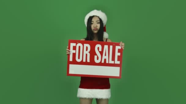 Mädchen mit Konsumverhalten zum Verkauf — Stockvideo