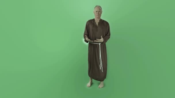 Monk with crossed hands — Stock Video