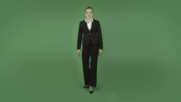 Business tjej som har en hemlighet — Stockvideo