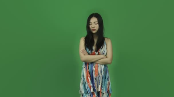 Azjatyckie dziewczyny w lato sukienka — Wideo stockowe