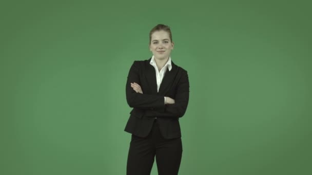 Business girl confiant — Video