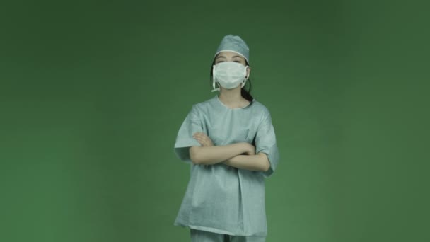 Ασιατική γυναίκα γιατρός χειρουργός — Αρχείο Βίντεο