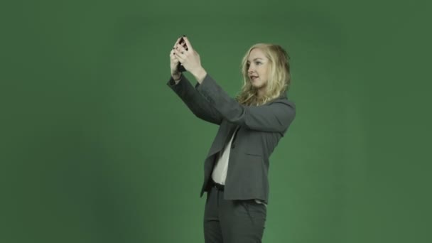 Selfie donna d'affari — Video Stock