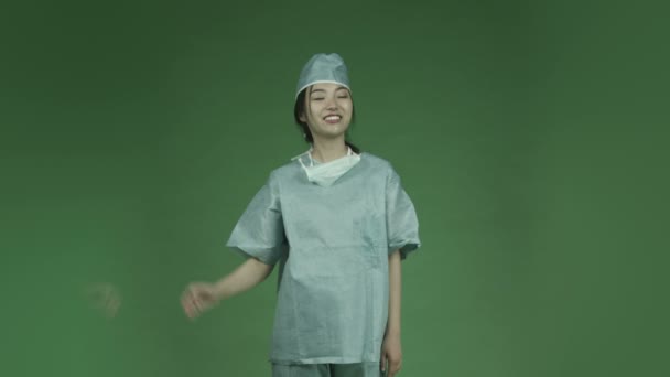 Asiático mulher médico cirurgião — Vídeo de Stock