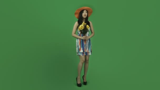 Asian girl in summer dress