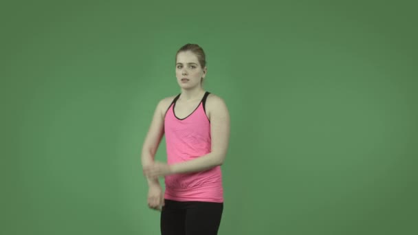 Depresyonda sportif kız üzgün — Stok video