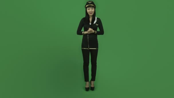 Asian air hostess — Stock Video