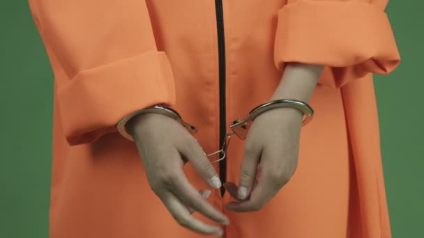 Prisoner in handcuffs — Stock Video