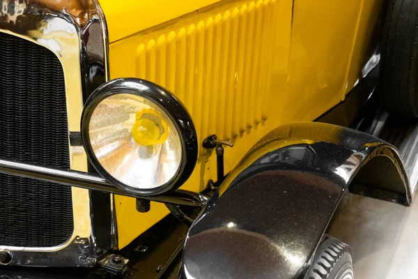 Headlight Yellow Vintage Car Museum Brittany France — Stock Photo, Image