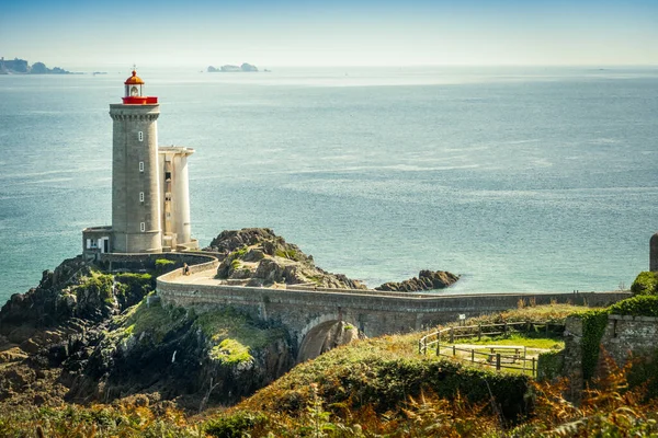Scenisk Utsikt Över Fyren Mot Havet Bretagne Frankrike — Stockfoto