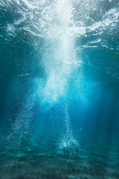 Onderwaterbellen Met Zonlicht Zee — Stockfoto