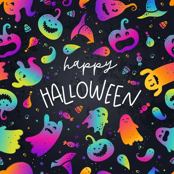 Disegno Vendita Halloween Disegnato Mano Sfondo Divertente Con Decorazione Ottimo — Vettoriale Stock