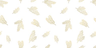 Noel afişleri, duvar kağıtları, ambalajlar, tekstil - vektör tasarımı için harika, köknar dalları ve asılı süsleme ile şirin el çizimi desen.