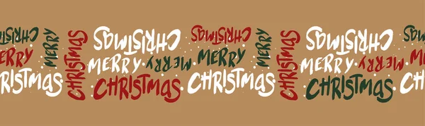 Belle Lettere Disegnate Mano Buon Natale Parole Creative Modello Senza — Vettoriale Stock