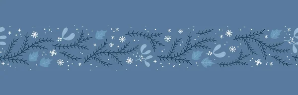 Прекрасный Ручной Рисунок Бесшовный Рождественский Узор Ветками Украшением Отлично Подходит — стоковый вектор