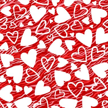 Sevimli el çizimleri, kusursuz kalpler, güzel romantik geçmiş, Sevgililer Günü için harika, Anneler Günü, tekstil, duvar kağıtları, afişler - vektör tasarımı