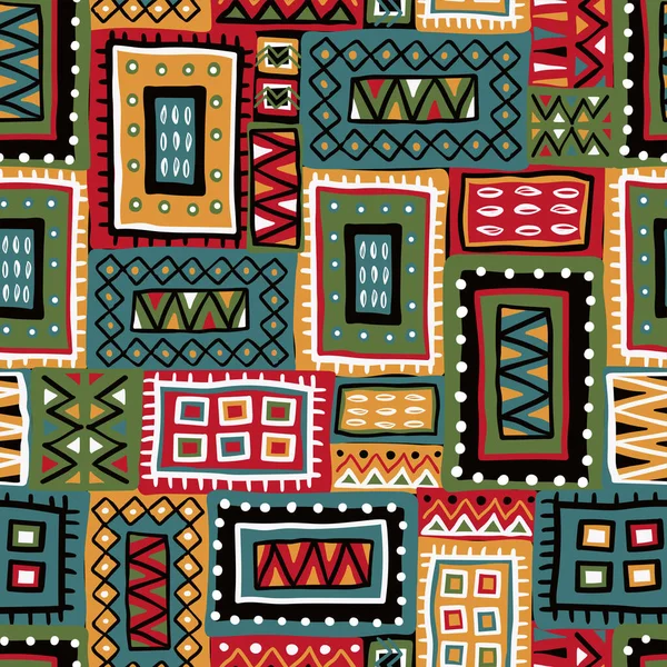 Modèle Abstrait Sans Couture Dessiné Main Origine Ethnique Style Africain — Image vectorielle