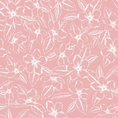 Güzel el çizimi kiraz çiçekleri pürüzsüz desen, sakura arkaplan, tekstil, pankart, duvar kağıtları, ambalaj - vektör tasarımı