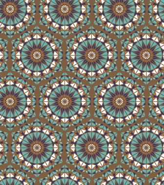 Soyut doğulu dikişsiz desen, renkli fayanslar, arkaplan tasarımı - tekstil, duvar kağıdı, ambalaj - vektör tasarımı