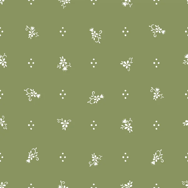 Charmant Motif Floral Sans Couture Dessiné Main Textile Style Bavarois — Image vectorielle