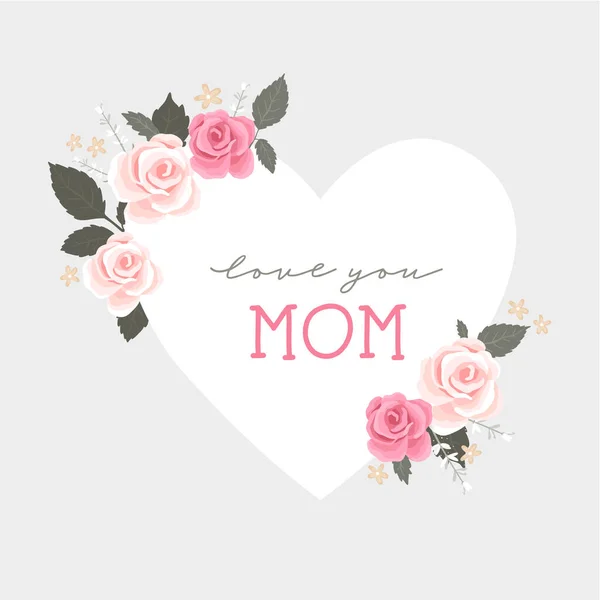 Design Floral Adorável Dia Das Mães Com Flores Escrita Mão — Vetor de Stock