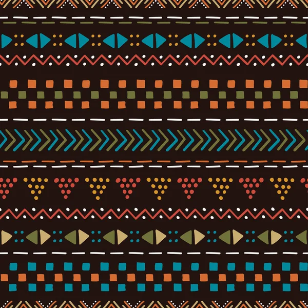 Modello Astratto Senza Cuciture Disegnato Mano Sfondo Etnico Stile Africano — Vettoriale Stock