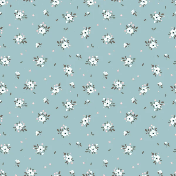 Beau Motif Floral Sans Couture Dessiné Main Fleurs Gribouillage Mignon — Image vectorielle