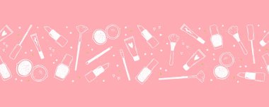 Güzel el yapımı makyaj deseni, karalama güzelliği öğeleri, tekstil, pankart, ambalaj, vektör tasarımı için harika.