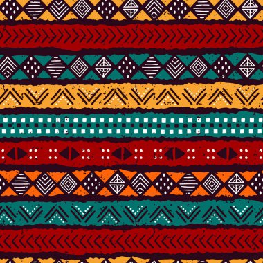El çizimi soyut, pürüzsüz desen, etnik geçmiş, Afrika tarzı - tekstil, pankart, duvar kağıtları, ambalaj - vektör tasarımı için harika