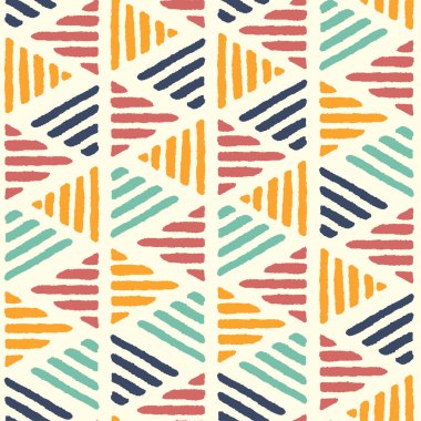 Eğlenceli el çizimi soyut dikişsiz kalıp, basit geometrik arkaplan, karalama stili - tekstil, afişler, duvar kağıtları, ambalaj - vektör tasarımı -