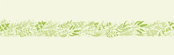 Zöld Természet Zökkenőmentes Minta Gyógynövény Háttér Friss Kézzel Húzott Vektor — Stock Vector